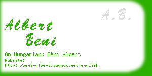 albert beni business card